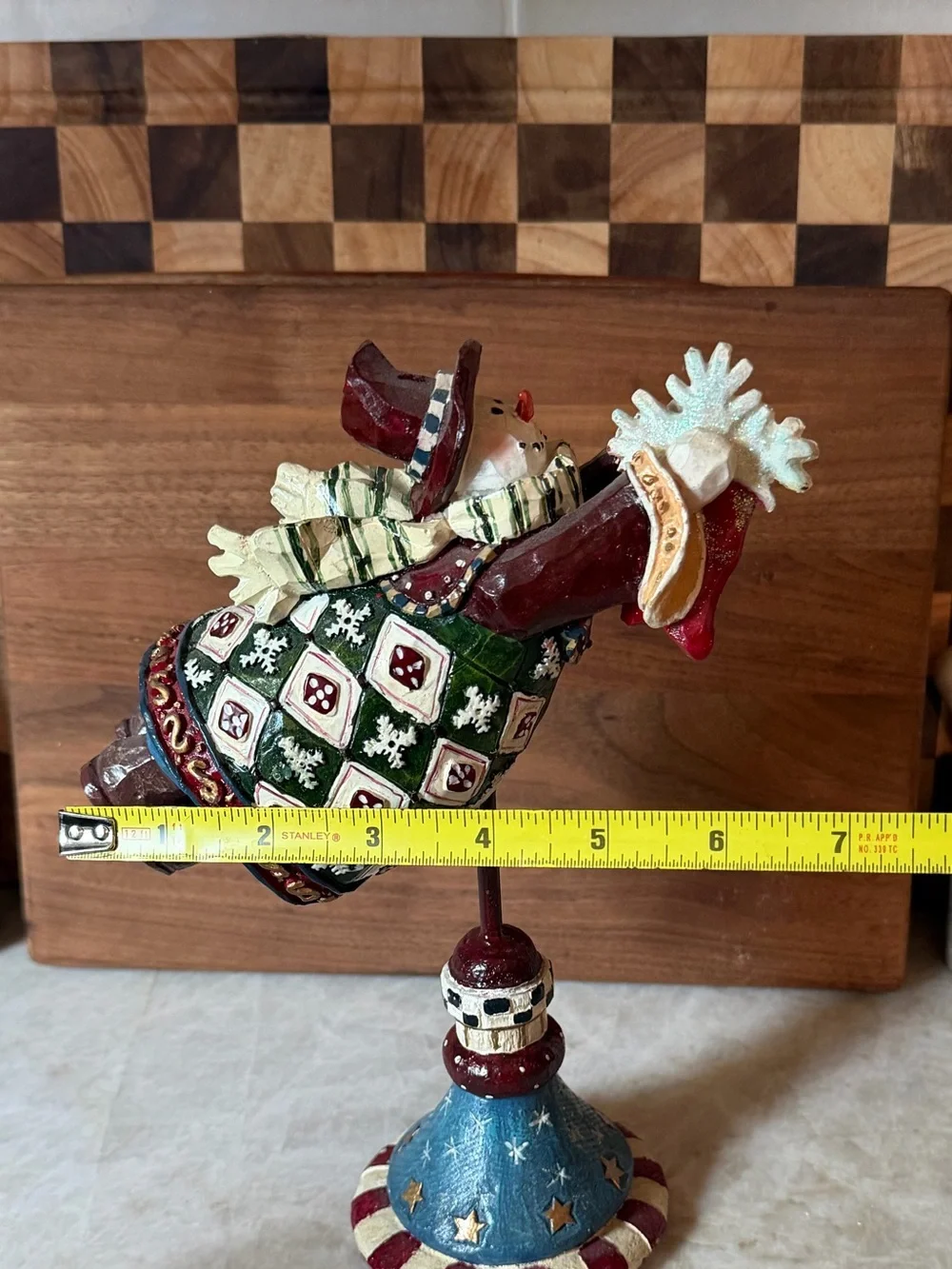 Vintage snowman decoration 9-1/2”